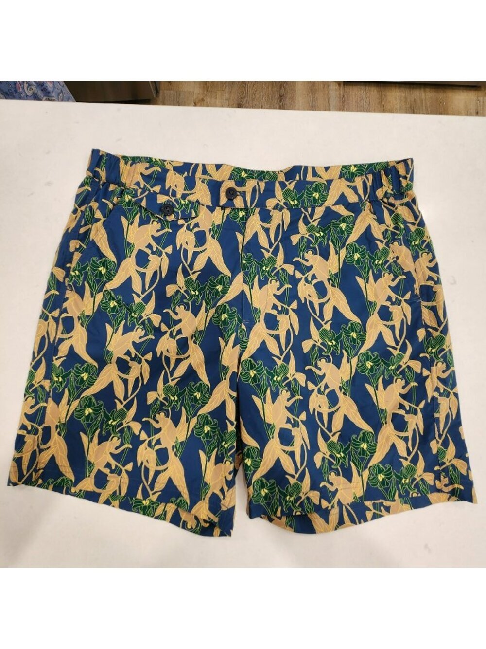 Brooks Brothers Monkey Jungle Print Swim Trunks L Mesh Tropical Board Short 7in